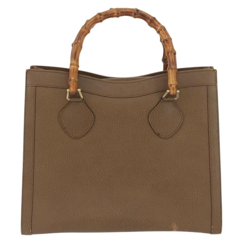 Gucci Bamboo Leather Handbag Brown